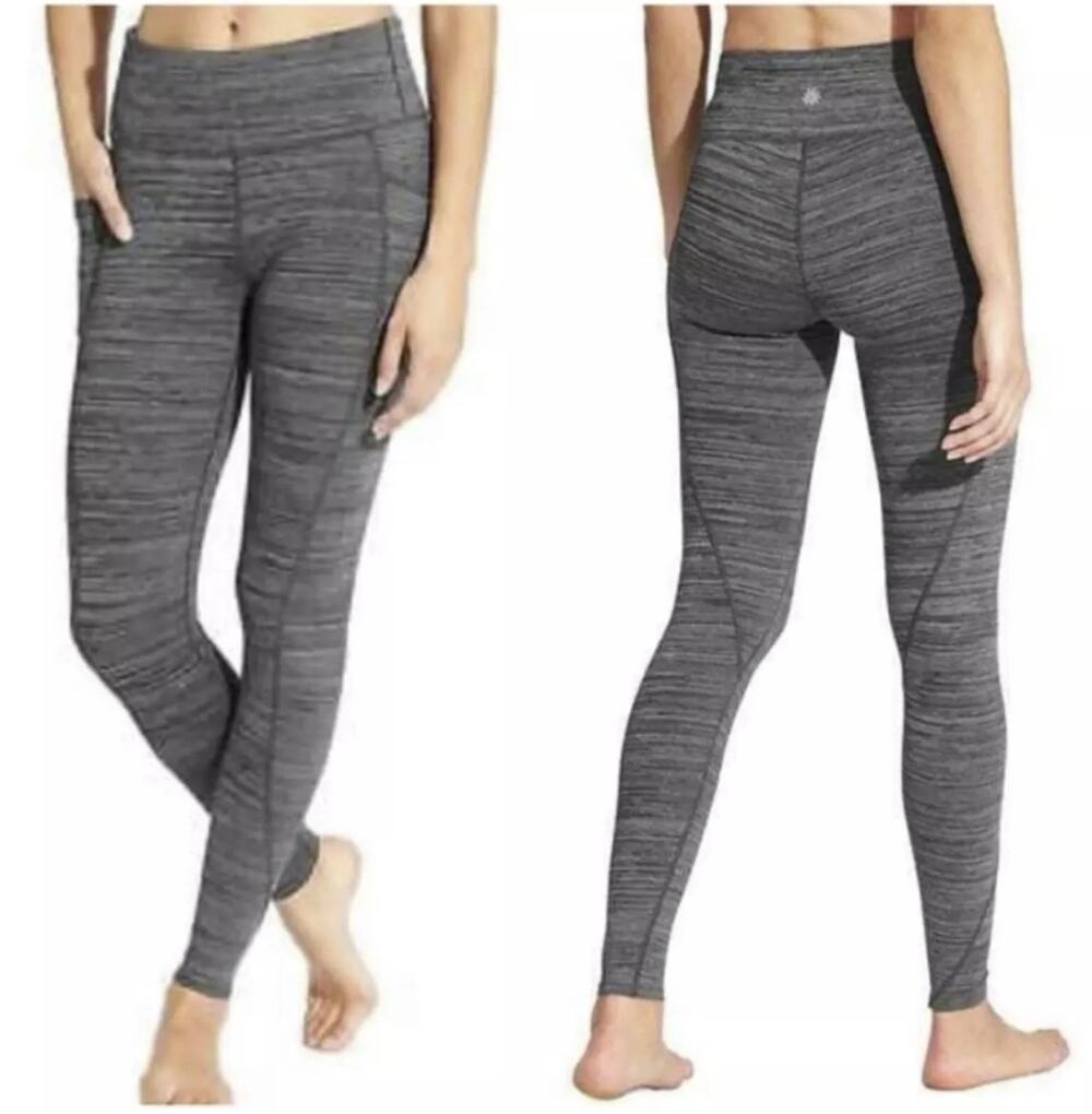 Athleta High Rise Spacedye Chaturanga to Town Tight Athletic Leggings Gray Sz S